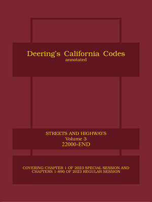 cover image of Deering's California Streets and Highways Code, Annotated